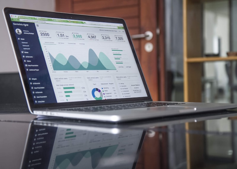 Financial data analysis on laptop